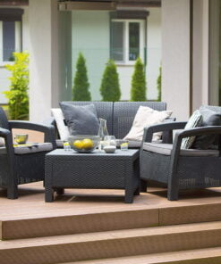 Baštenski set Corfu II Pe ratan CU 223204 Curver – Allibert