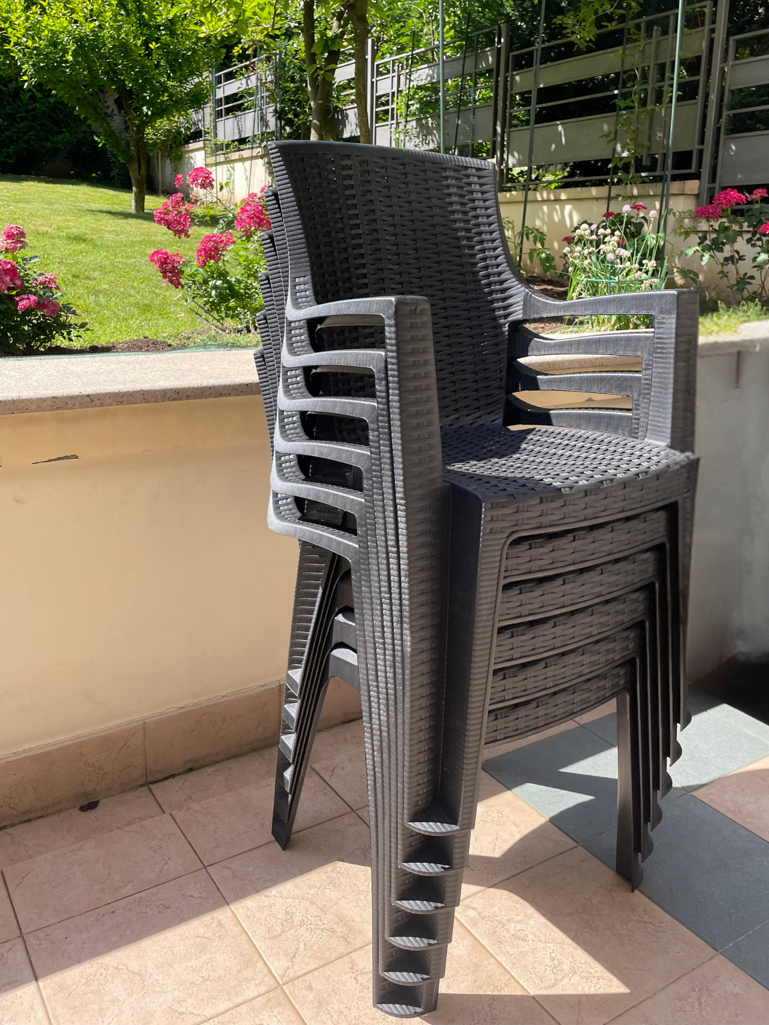 Baštenski set Duži sto + 6 Amelia stolice